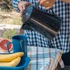 Coffee boiler used at an outdoor table