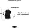 Coffee boiler dimensions