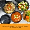 Three casseroles used for different dishes